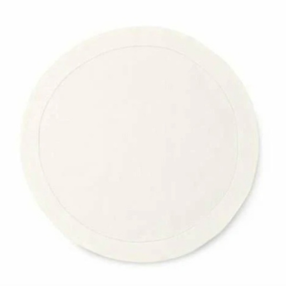 Sferra Classico Round Linen Tablecloth 90" Ecru Cream NEW NWT